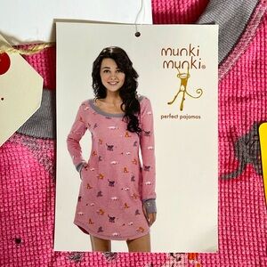 Munki Munki cat print thermal nightshirt